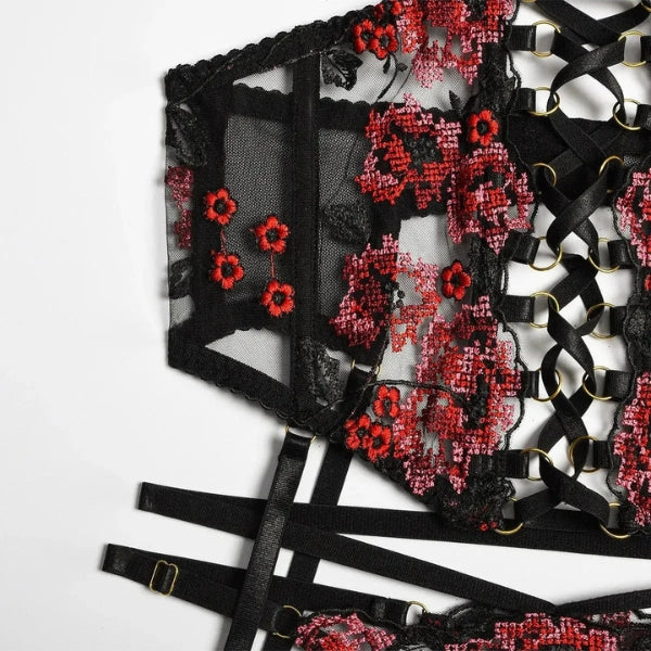 The Verona Embroidered Lace Lingerie Set