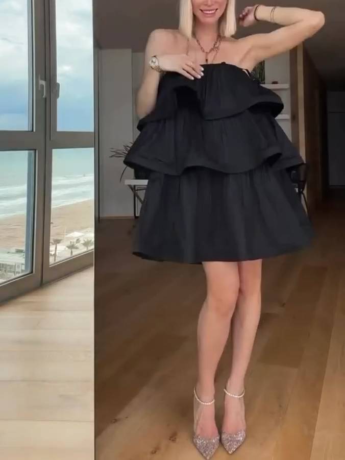 Mehrlagiges Cake-Minikleid