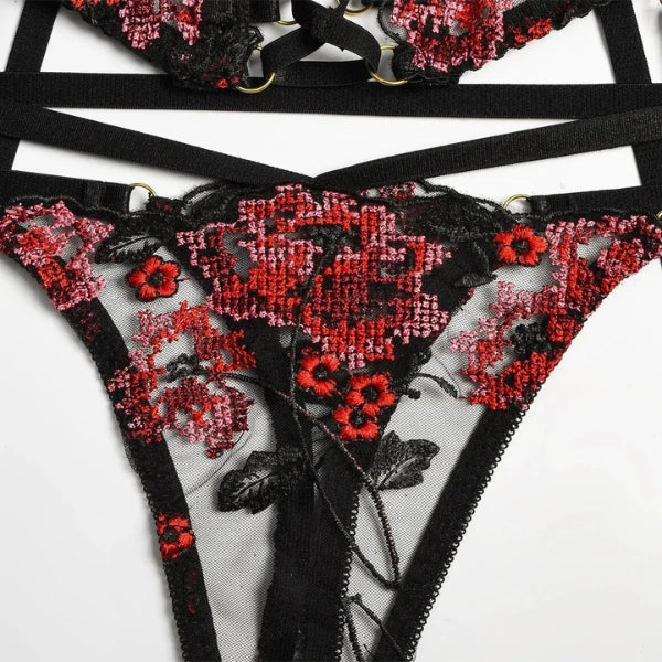 The Verona Embroidered Lace Lingerie Set