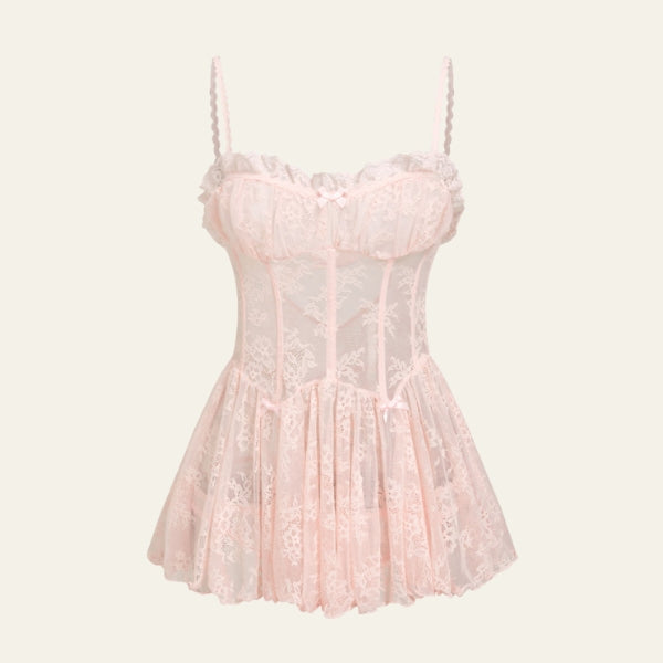 The Lyon Scalloped Lace Thong Set