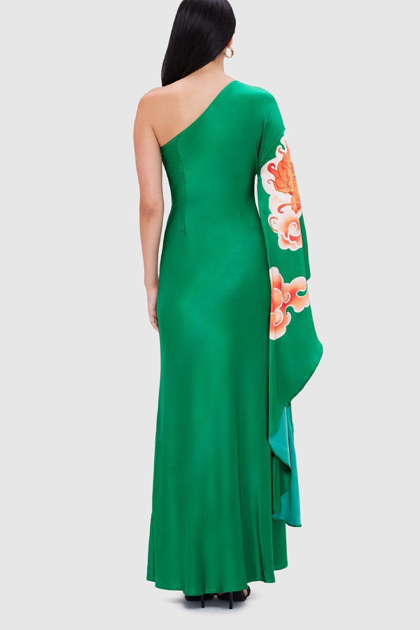 Mei One Shoulder Gown - Imperial Print
