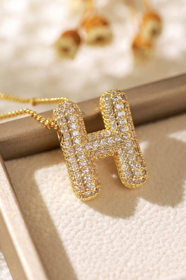 Pavl Bubble Letter Monogram Necklace
