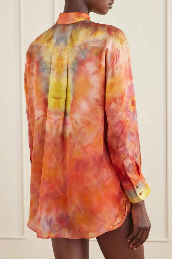 Sunset Tie-Dye Silk Two-Piece Set