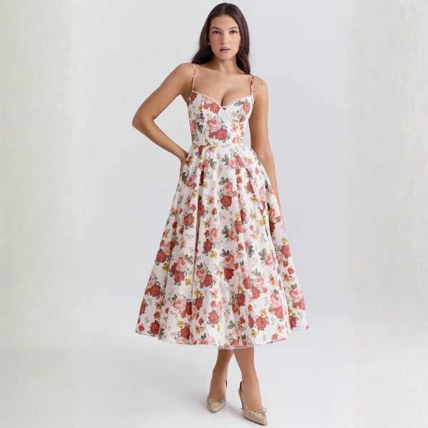 The Vienna Structured Corset Midi Dress