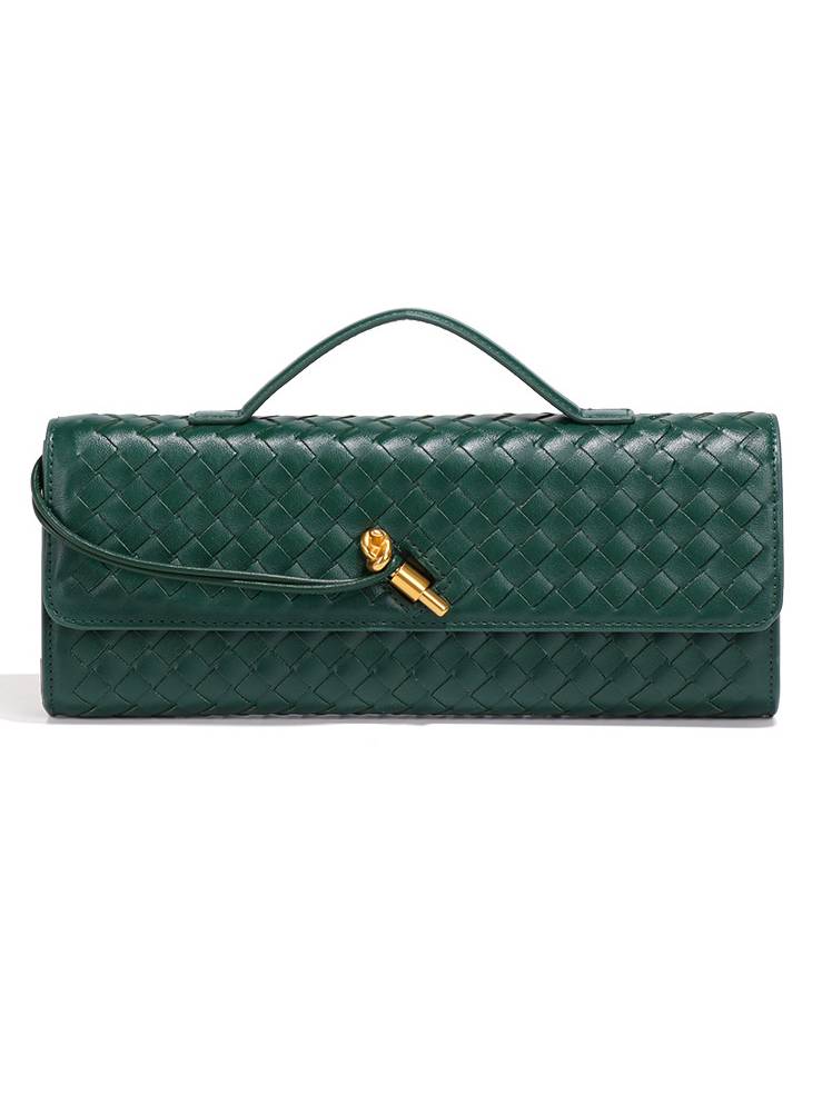 Sac à bandoulière à rabat tissé bidirectionnel