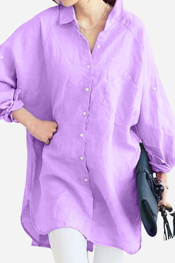 Oversized Linen Shirt Mauve