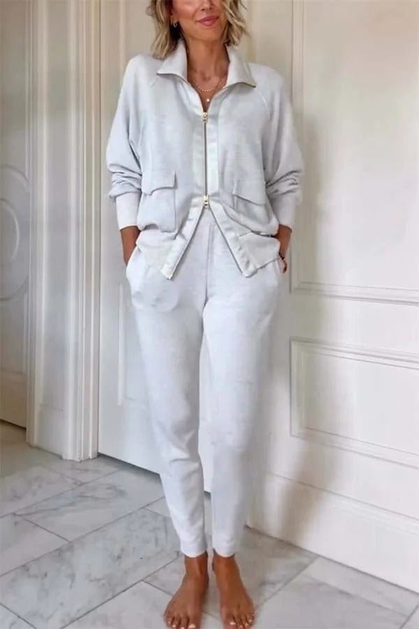 Ensemble sweat-shirt ample à manches longues et taille élastique avec poches Lissett 