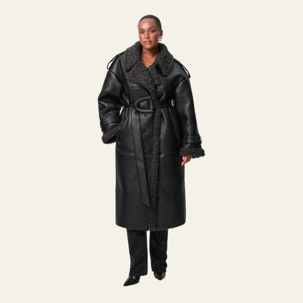 The St. Moritz Shearling Leather Long Coat