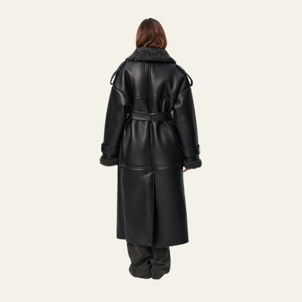 The St. Moritz Shearling Leather Long Coat