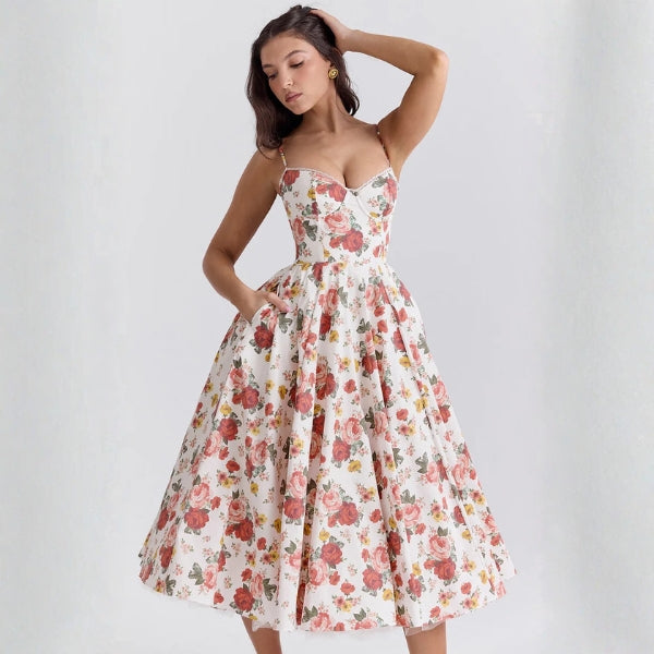 The Vienna Structured Corset Midi Dress