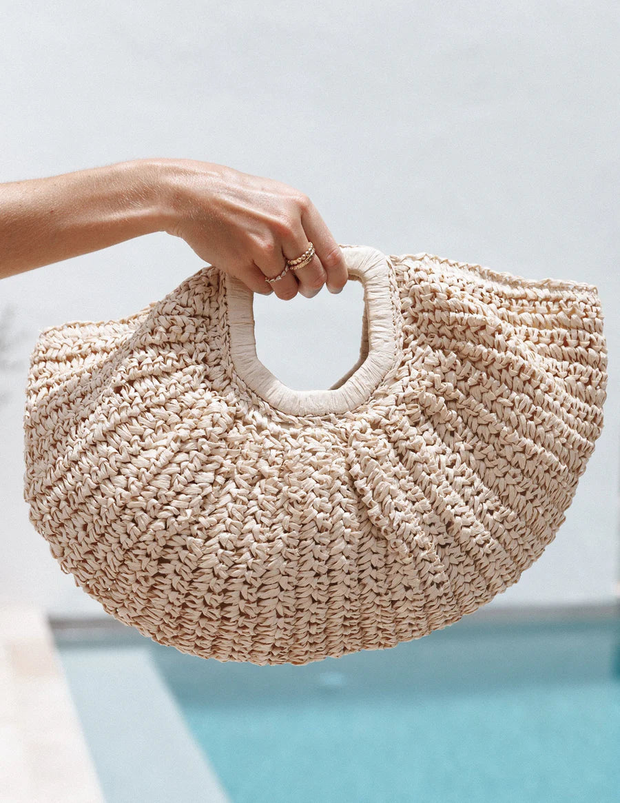 Natural Straw Bag Beige ONE SIZE