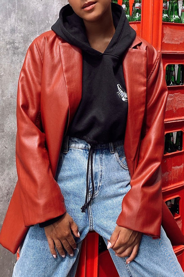 casual warm blazer Red