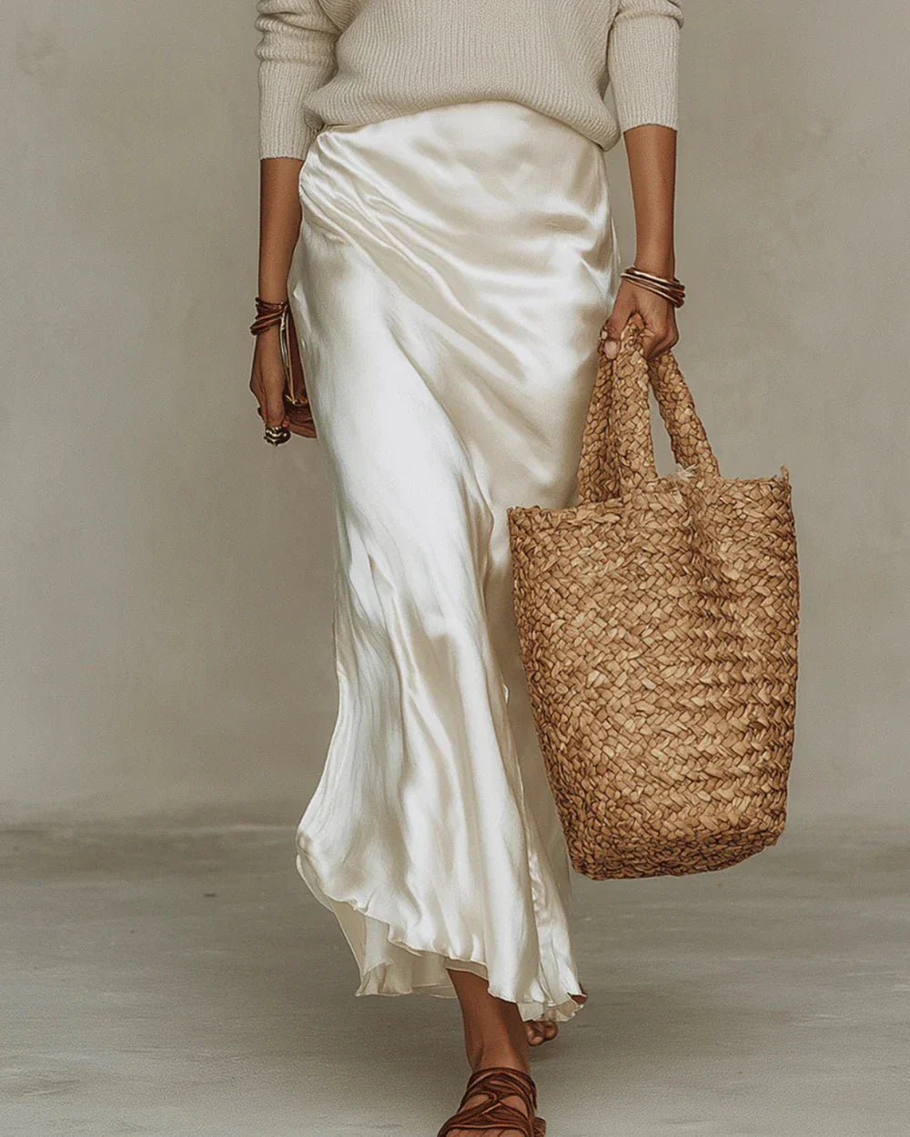 Luxe Satin Midi Dress – Sculpted Fit