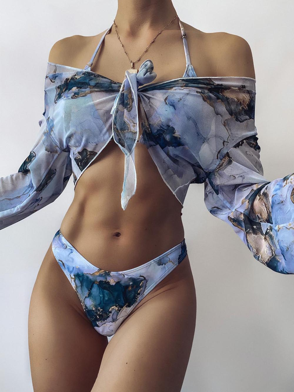 VIERU SWIMSUIT Violet + Shoulder Cover
