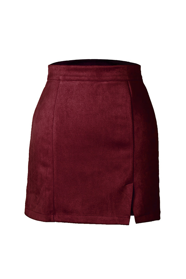 High-waist zipper autumn and winter A-line solid color skirt 15