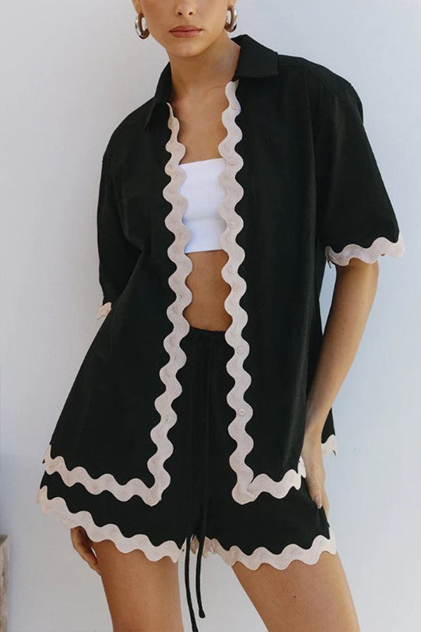 Milani Chocolate Geo Satin Pant Black