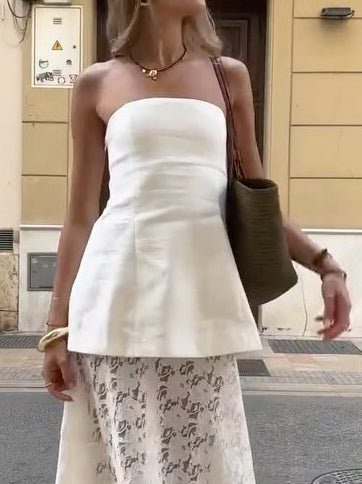 Débardeur élégant à col cache-cœur et coupe trapèze