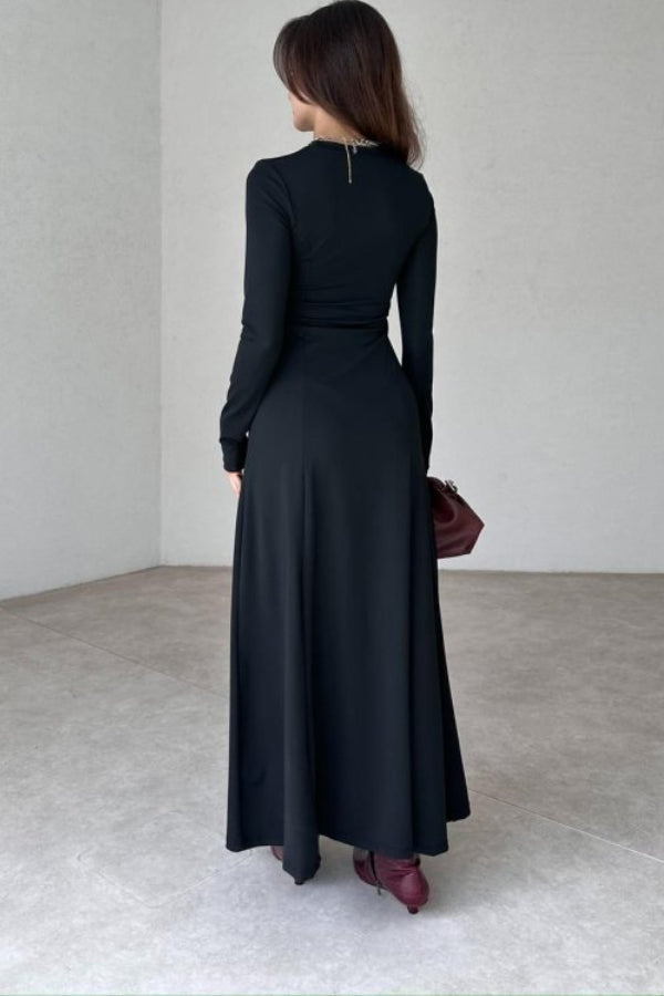 Black Elastic Maxi Dress