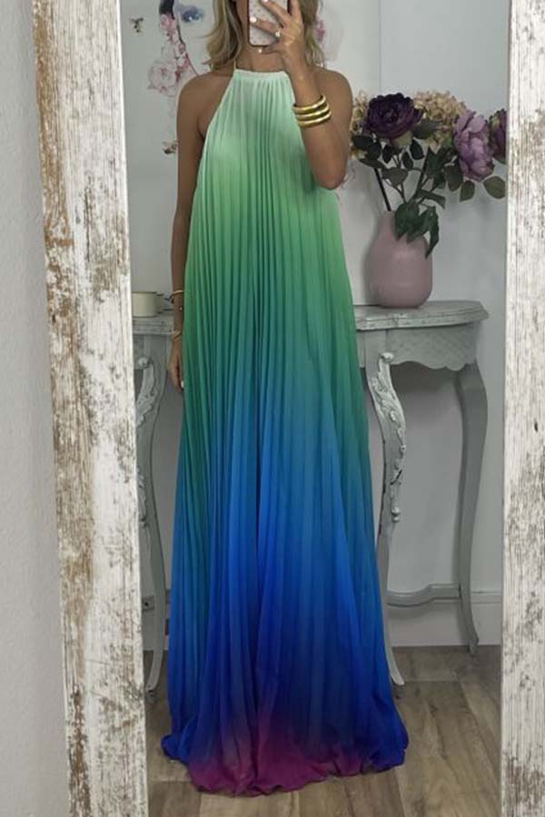 GRADIENT PEARL DRESS multicolor