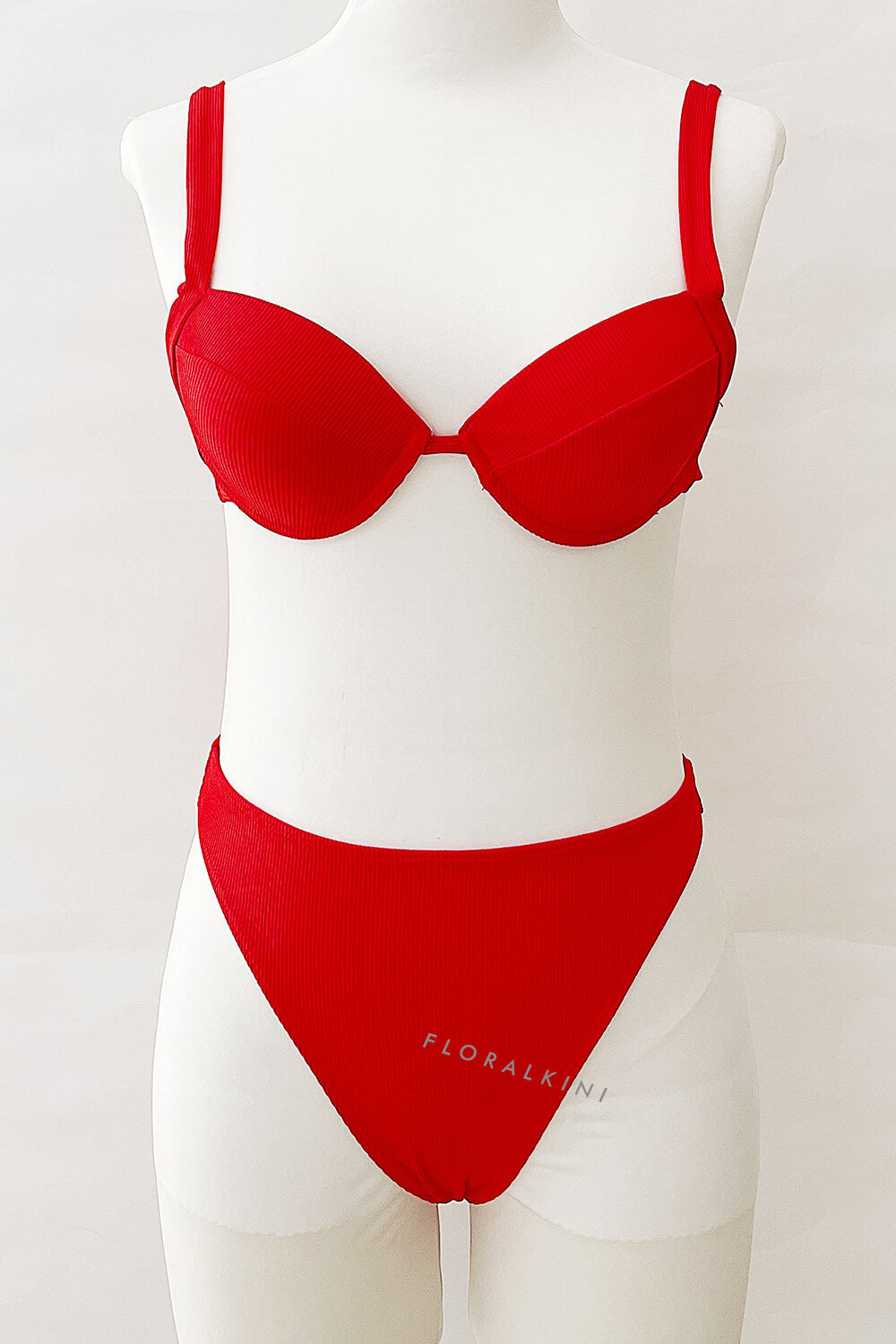 Red Underwire Bralette Bikini Top