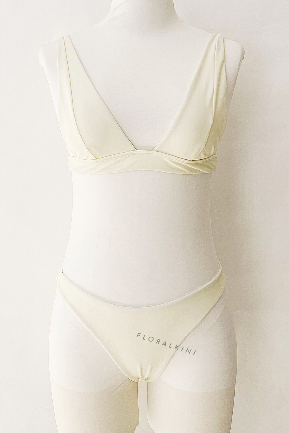 Cream High Rise Bikini Bottom