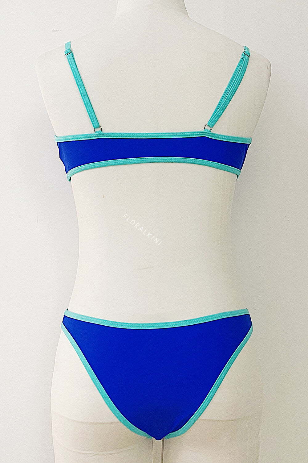 Colorblock Contrast Trim Triangle Bikini Set