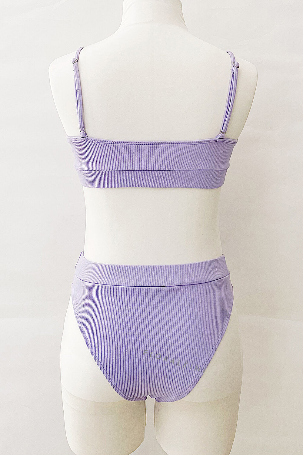 Purple Rib High Waisted Bikini Bottom