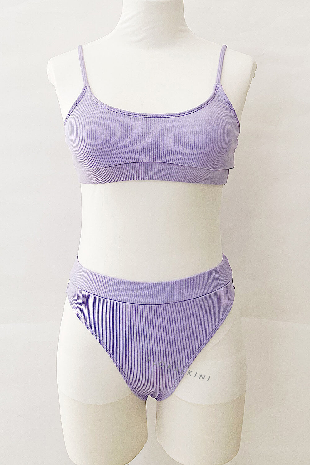 Purple Rib High Waisted Bikini Bottom