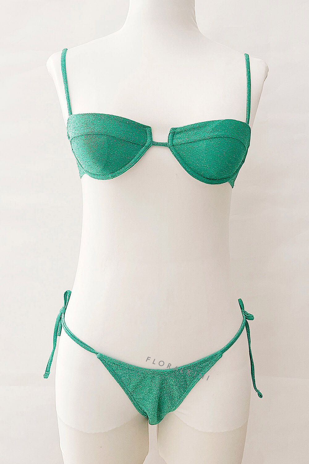 Shimmer Underwire Balconette Tie Side Bikini Set