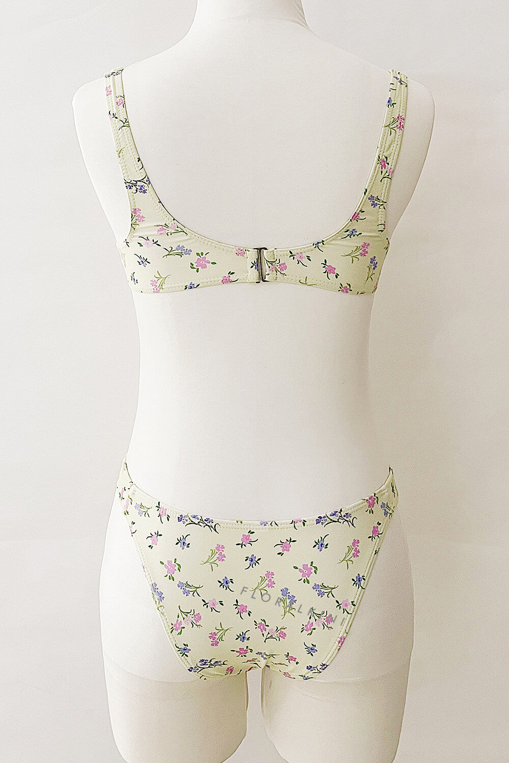 Lemon Floral Print Balconette Underwire Bikini Top