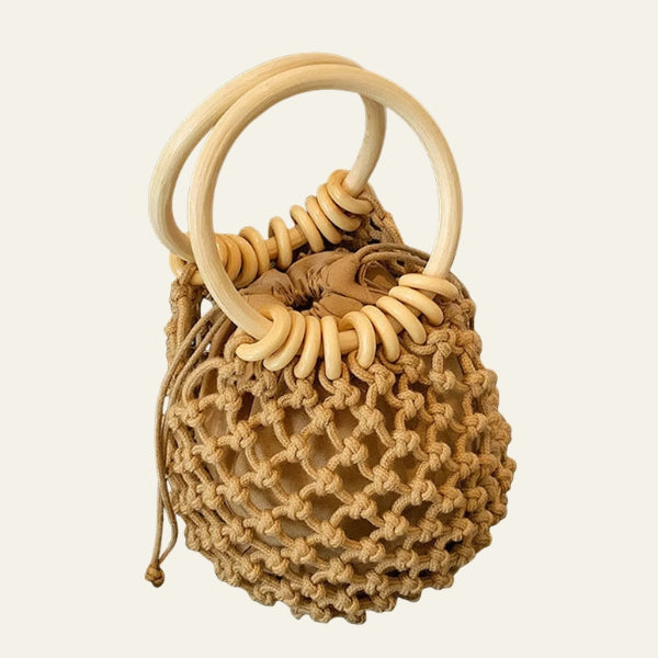 The Sorrento Macramé Ring-Handle Bag