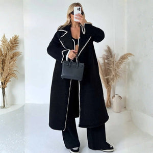 The Sorrento Oversized Stitch Coat Black