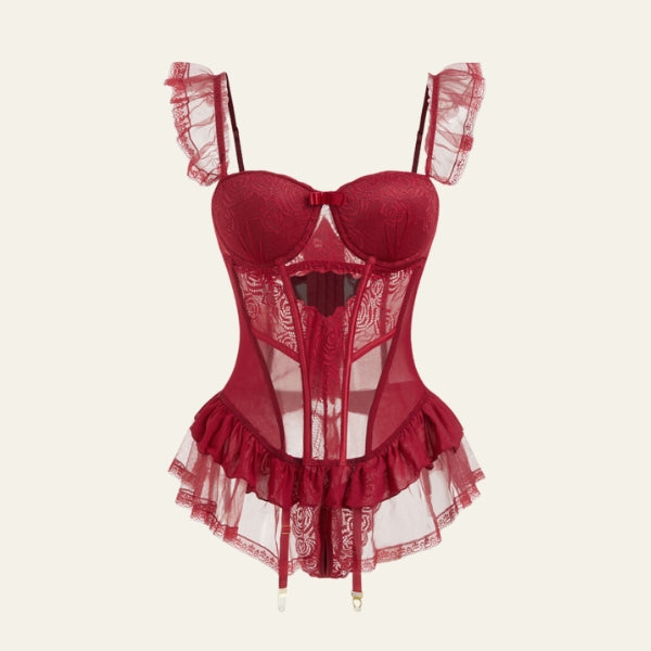 The Verona Ruffle Thong Set