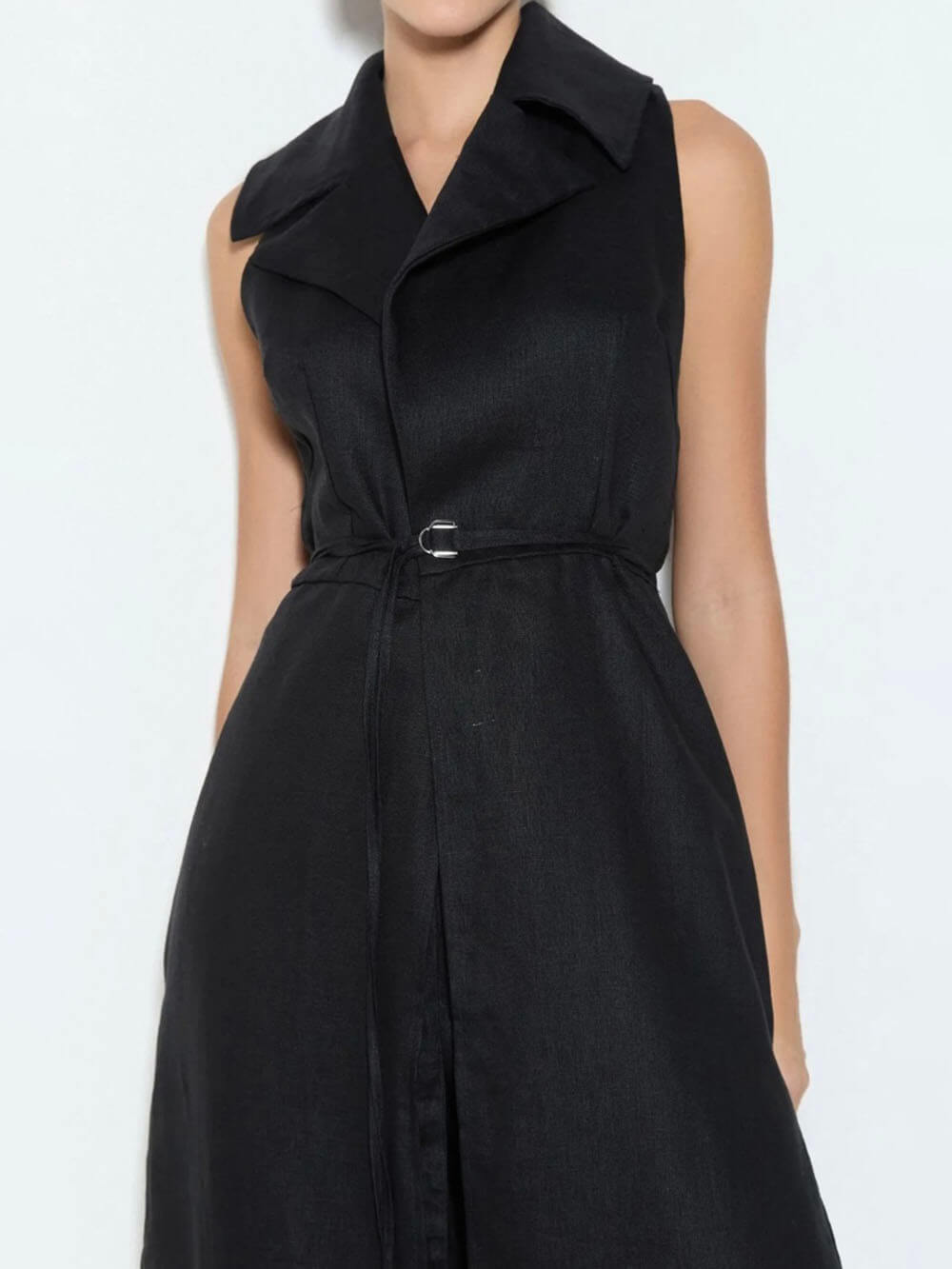 Débardeur midi à revers en mélange de lin Savina exquis