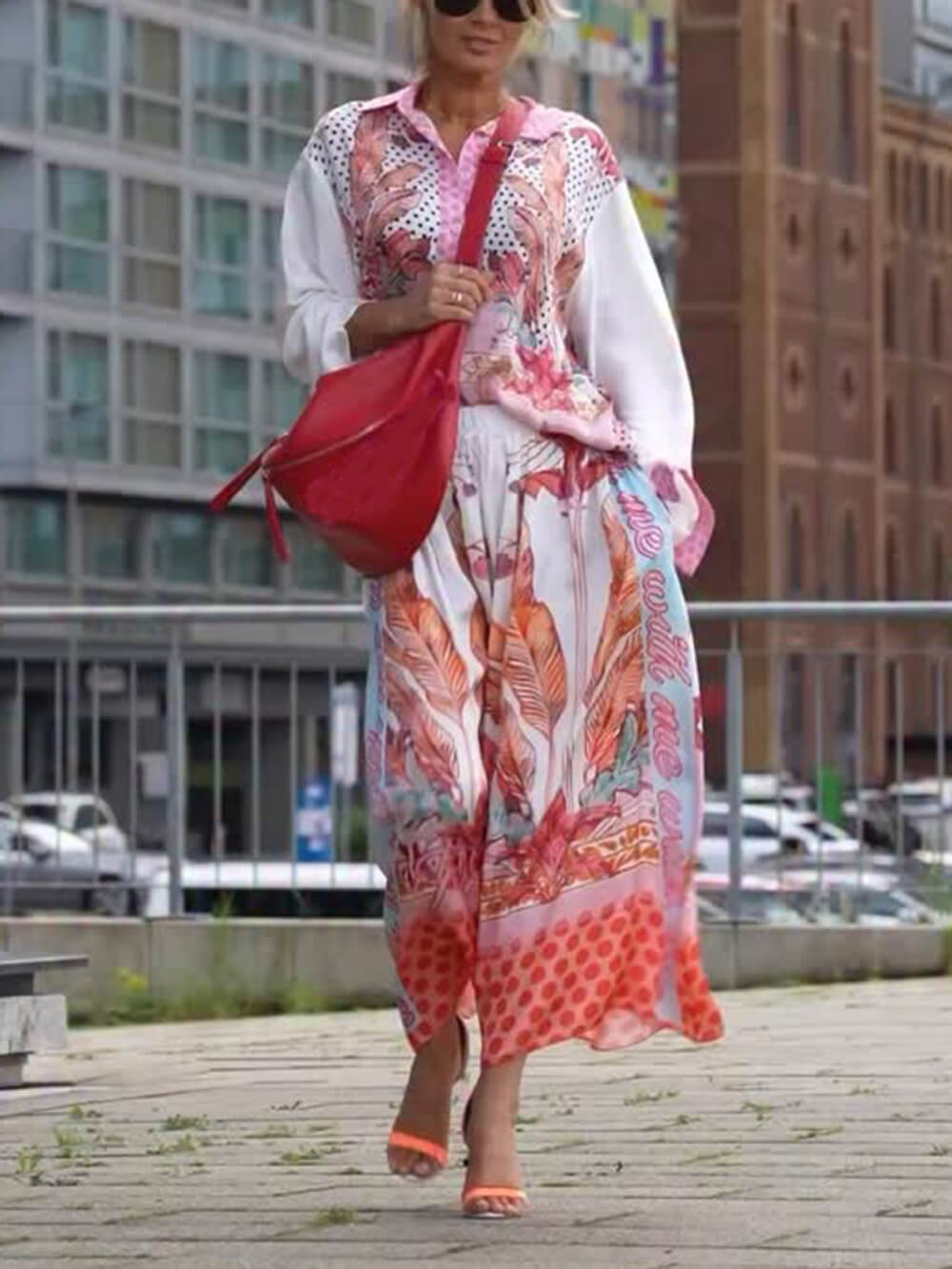 Casual Floral Print Relaxed Button-Up Shirt