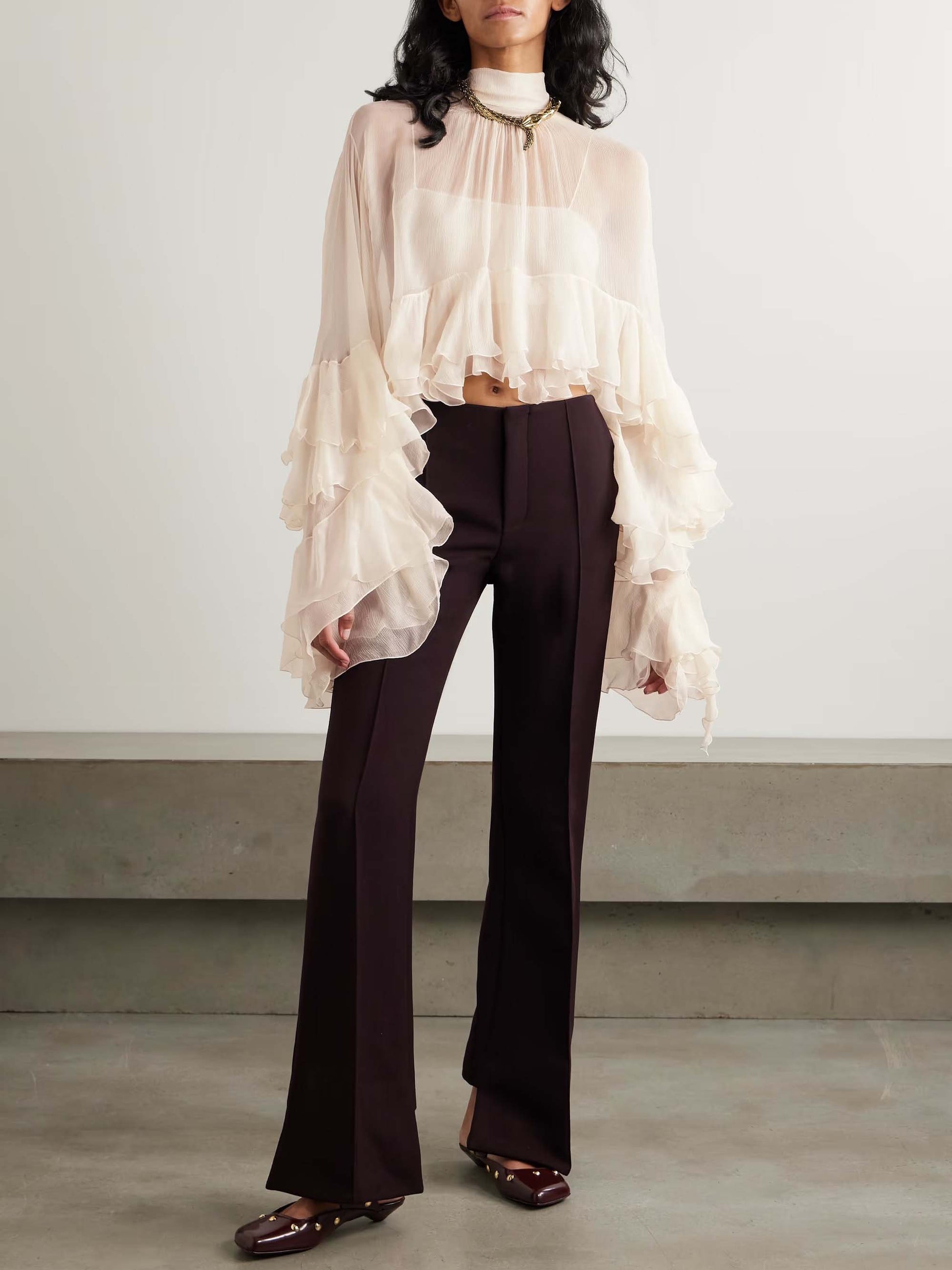 Exquisite Slim-fit Slightly Flared Pants