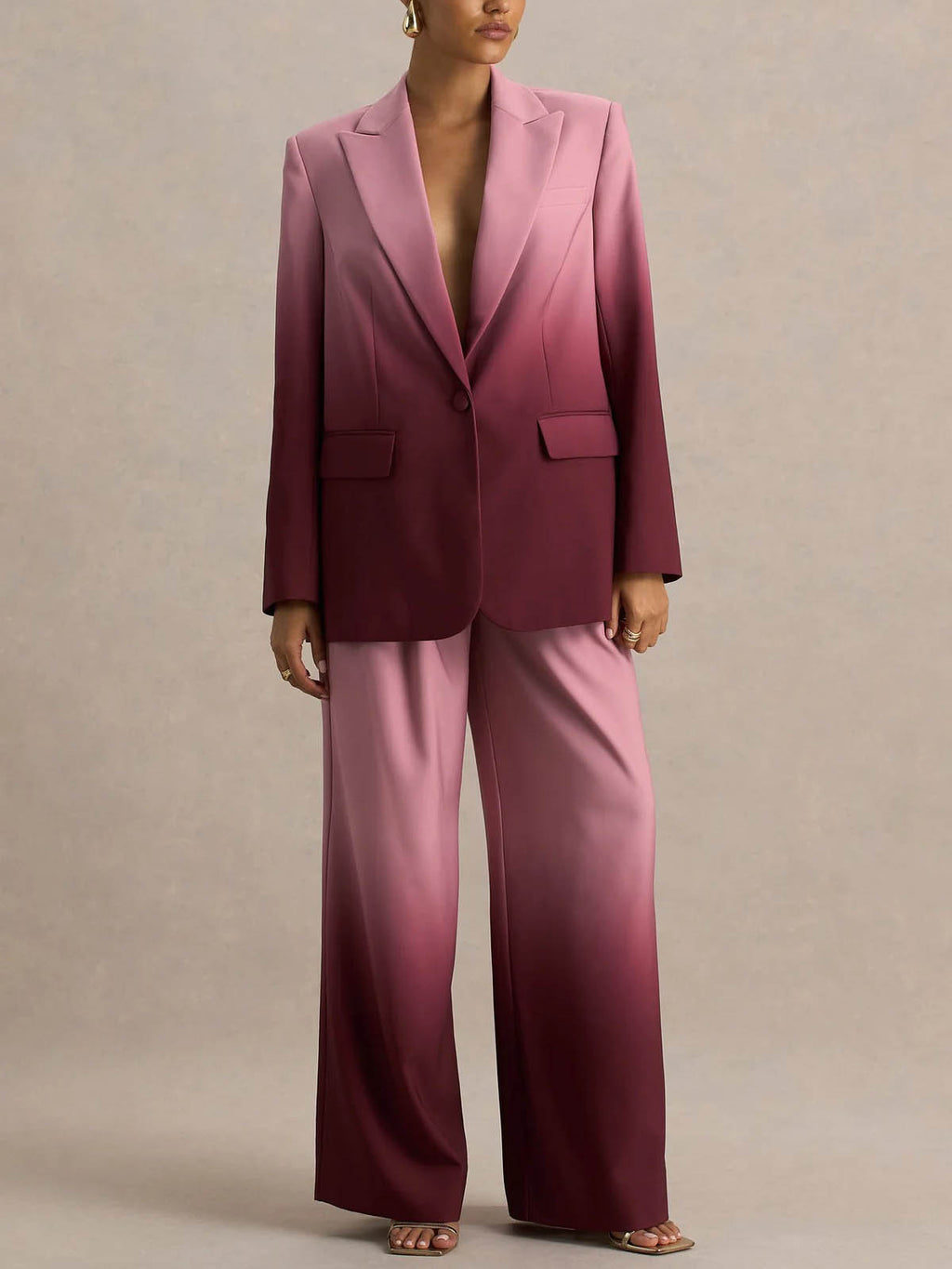 Elegante Hose aus Satin mit weitem Bein und Farbverlauf