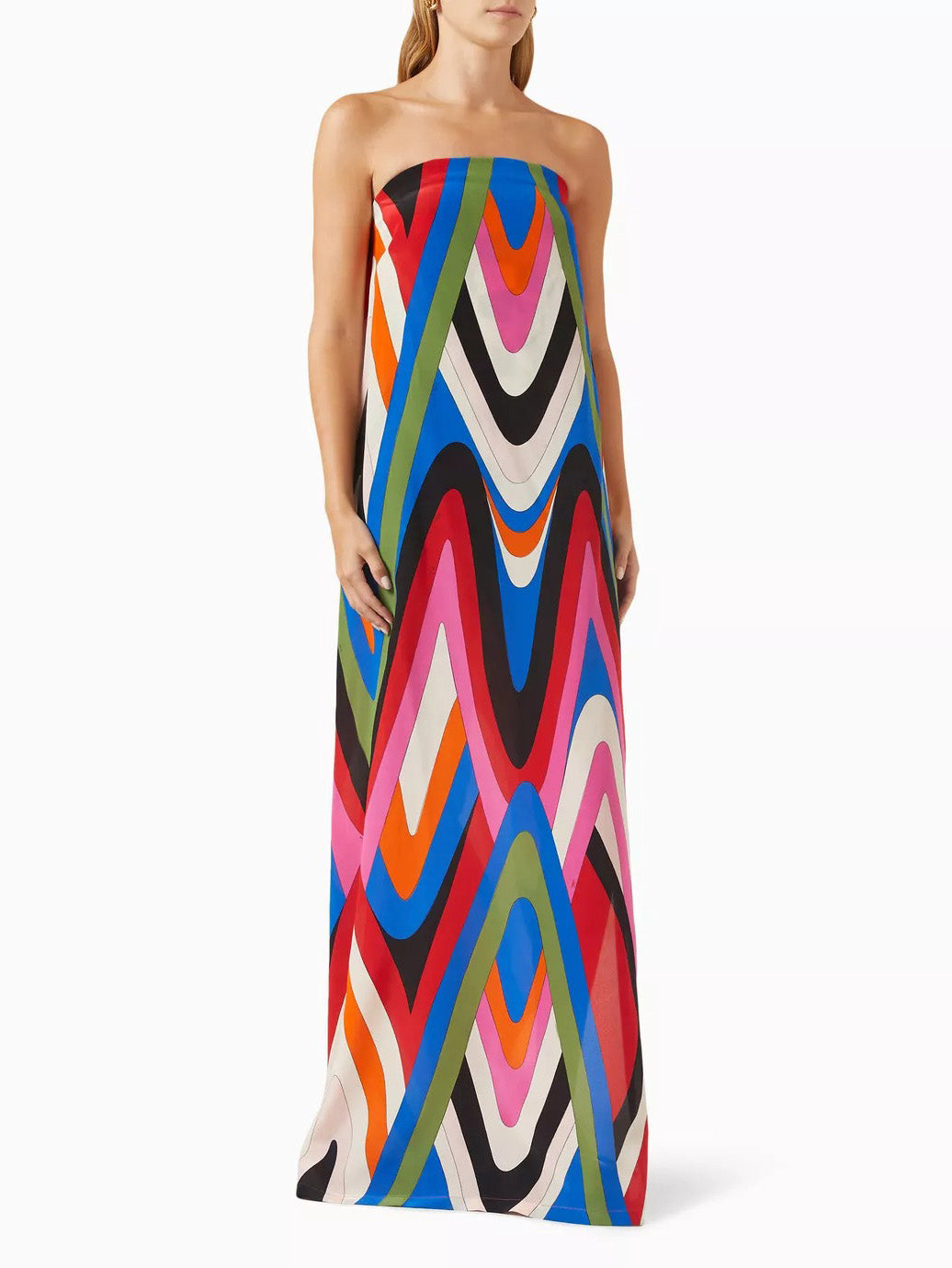 Combinaison rétro à épaules dénudées et imprimé irrégulier avec fente latérale