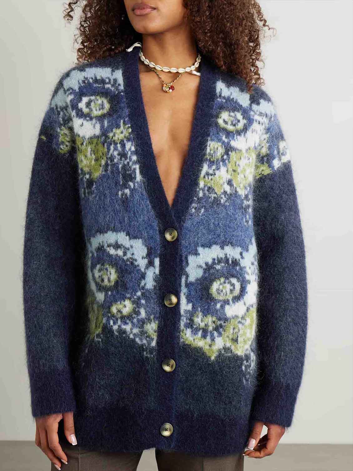 Cardigan décontracté à motifs abstraits