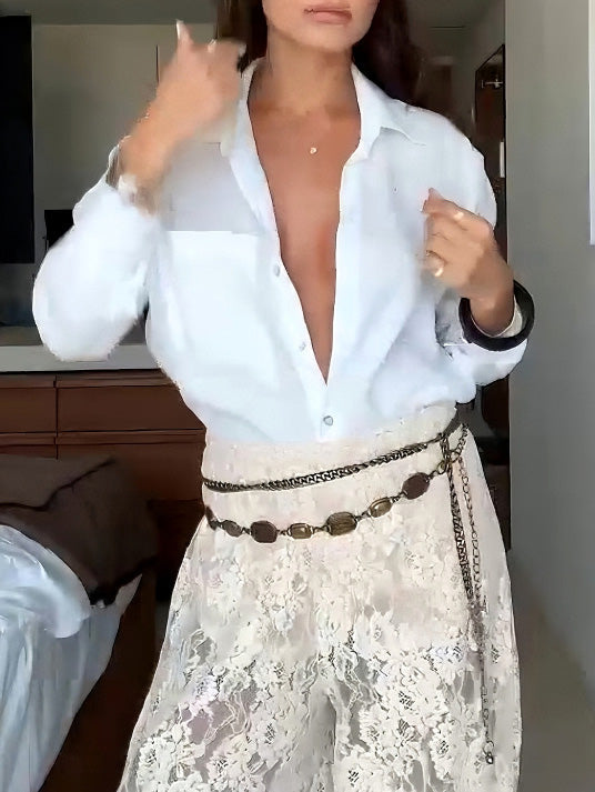 Elegant Classic White Button-Down Shirt