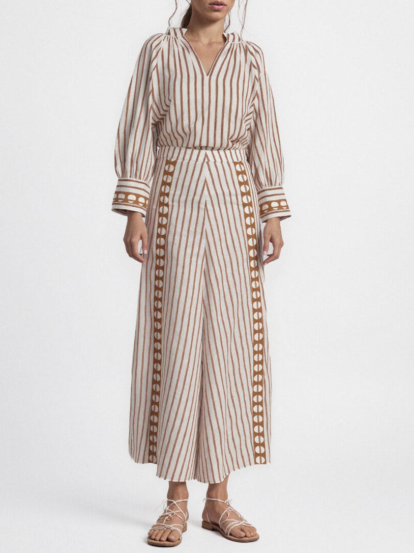 Elegant Striped Long-Sleeve Button-Down Shirt