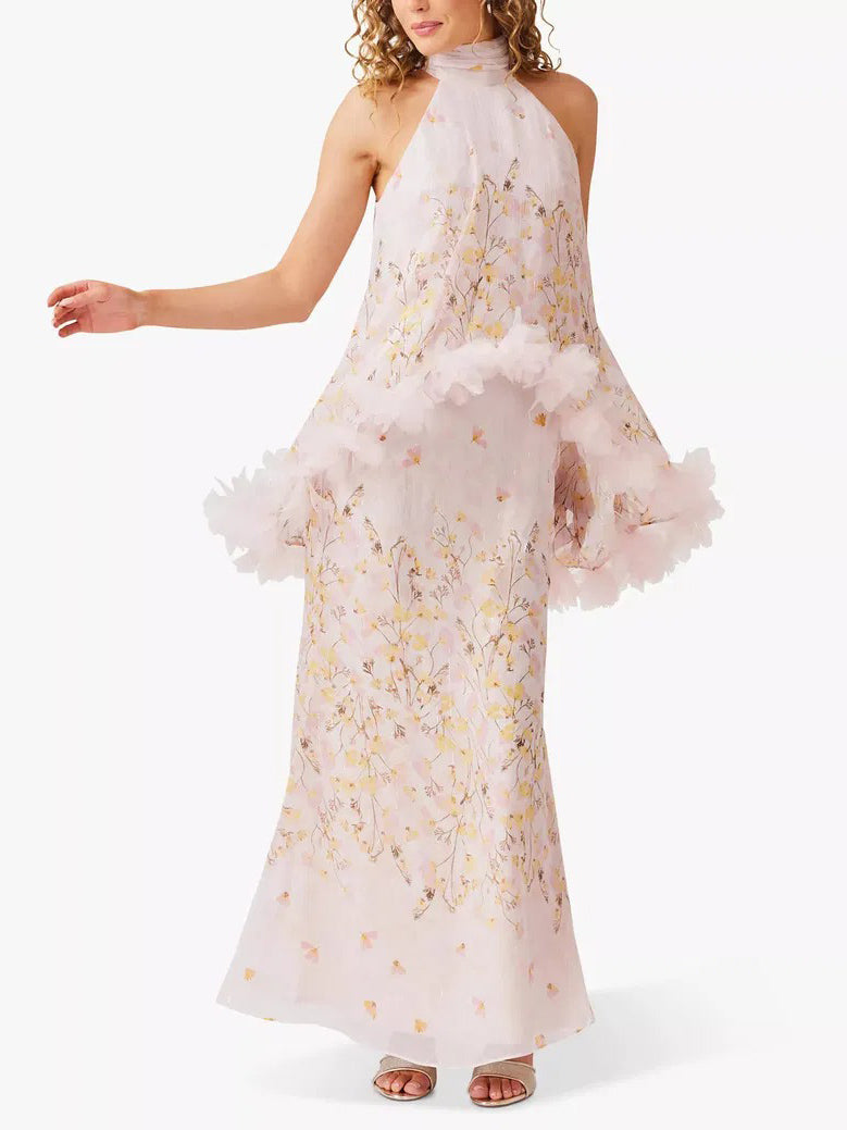 Jupe élégante en mousseline à imprimé floral