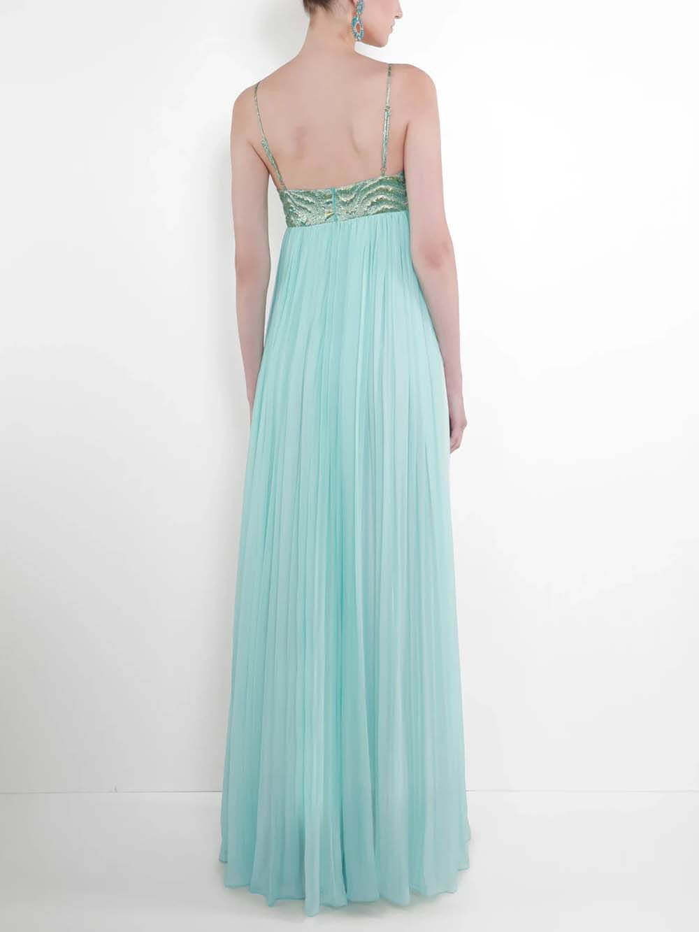 Elegantes Maxikleid mit gerüschtem Twist-Detail und Spaghettiträgern