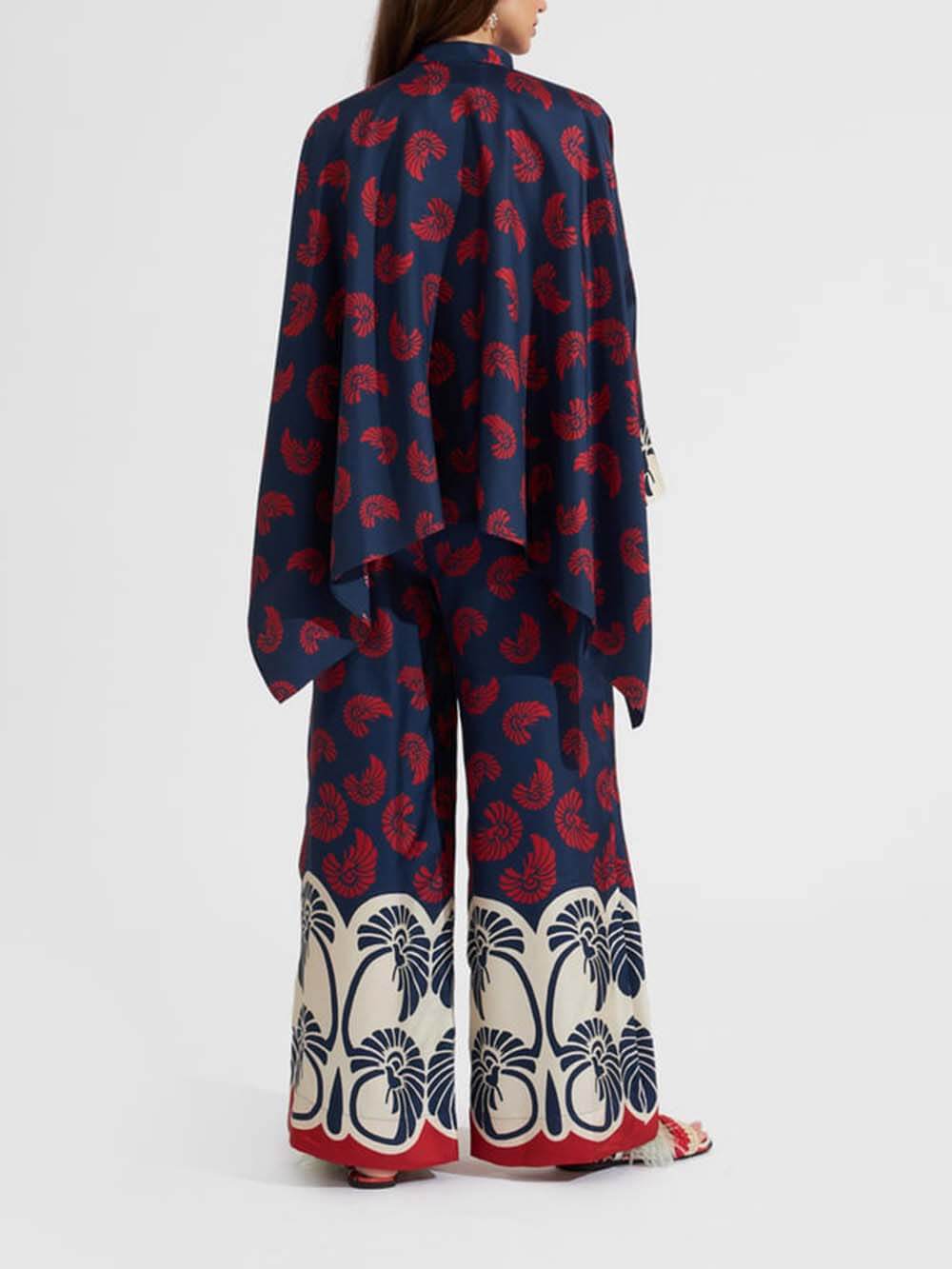 Chemise boutonnée oversize à imprimé patchwork irrégulier unique