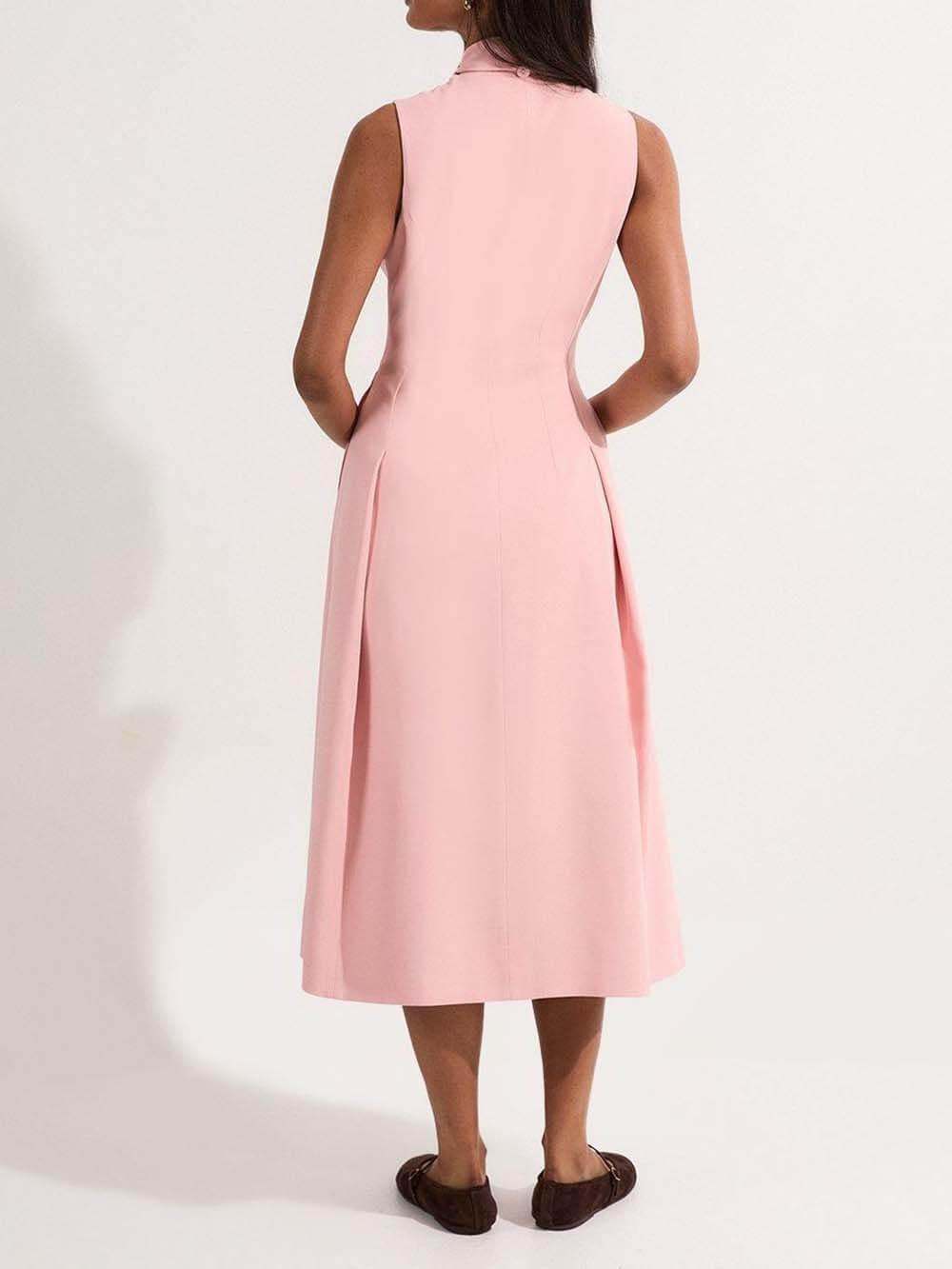 Robe midi élégante ajustée à nouer