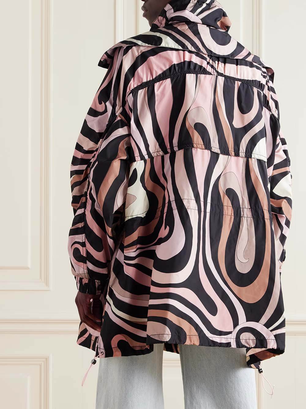 Übergroße, lockere Jacke mit einzigartigem Musterdruck