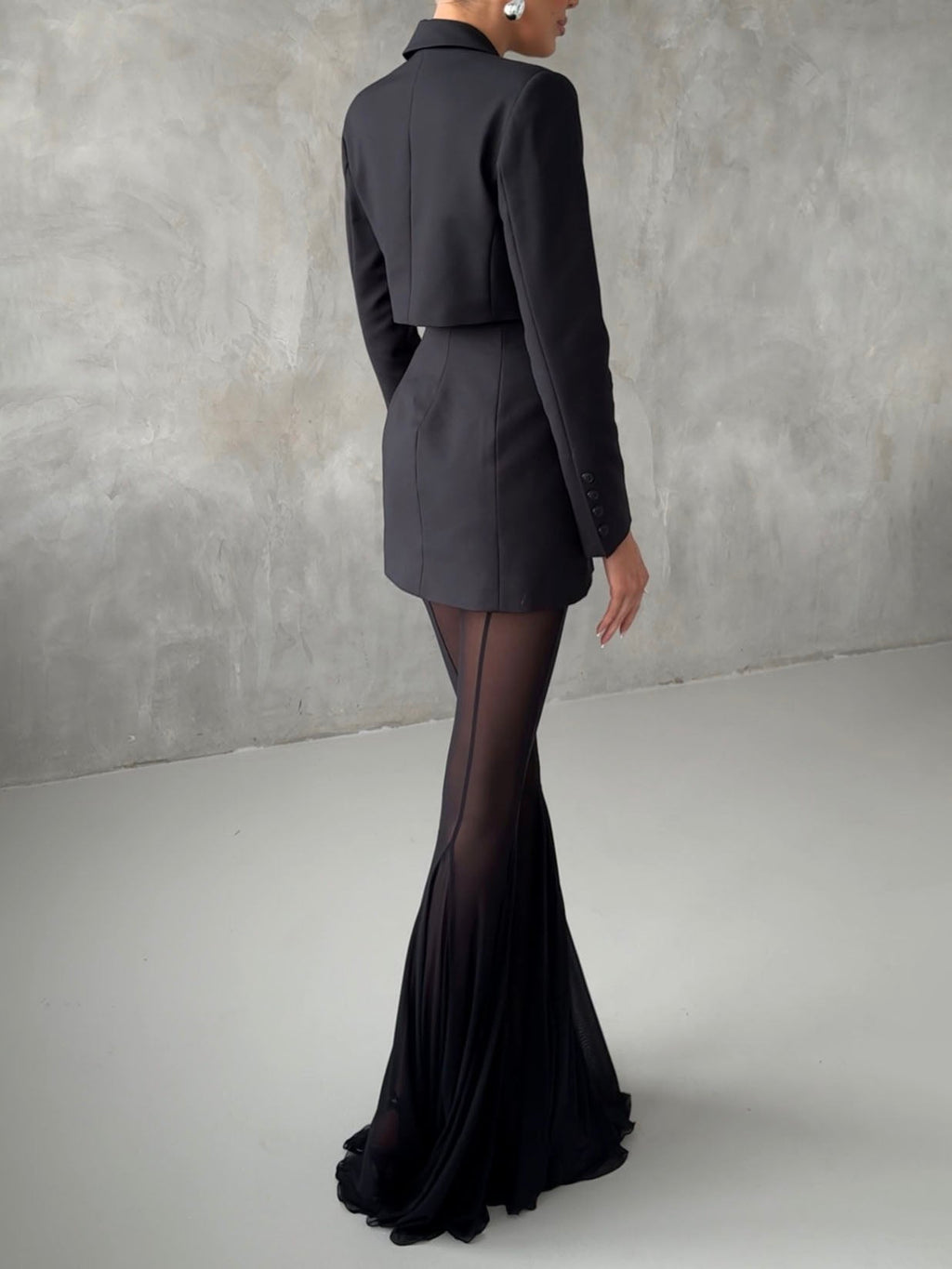 Elegant Cutout Slim-fit Long-sleeved Blazer