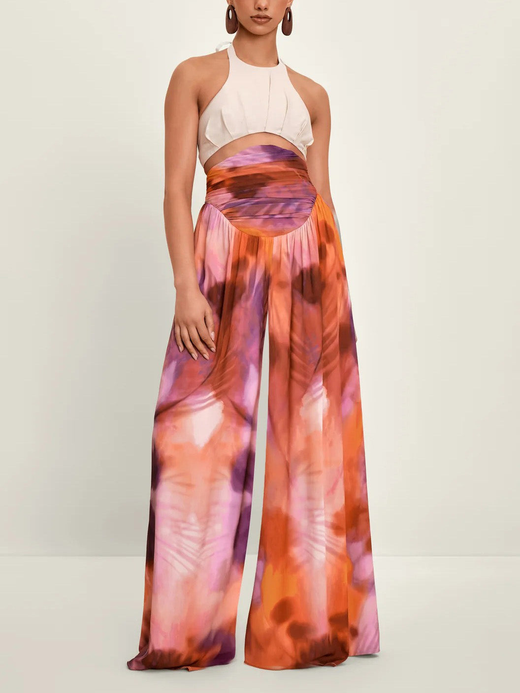Combinaison à bretelles polyvalente unique tie-dye