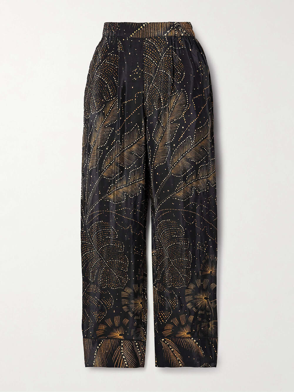 Einzigartige, lässige Hose mit geradem Bein und Palmenblatt-Print