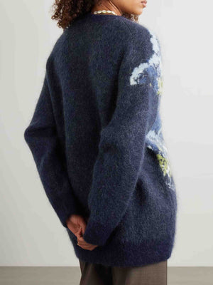 Cardigan décontracté à motifs abstraits